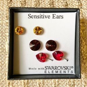 NEW Swarovski Elements Earring Trio